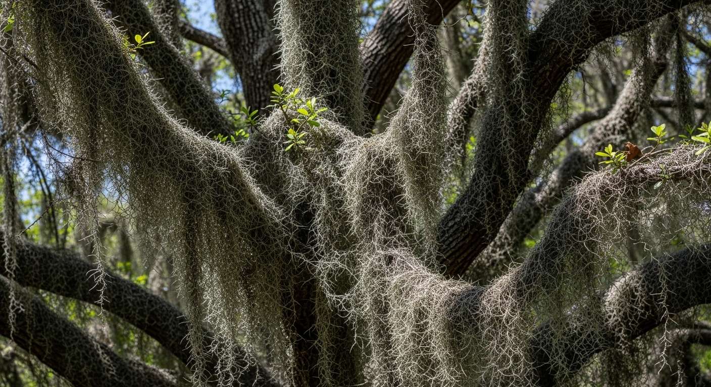 Ball Moss on Live Oak Tree
