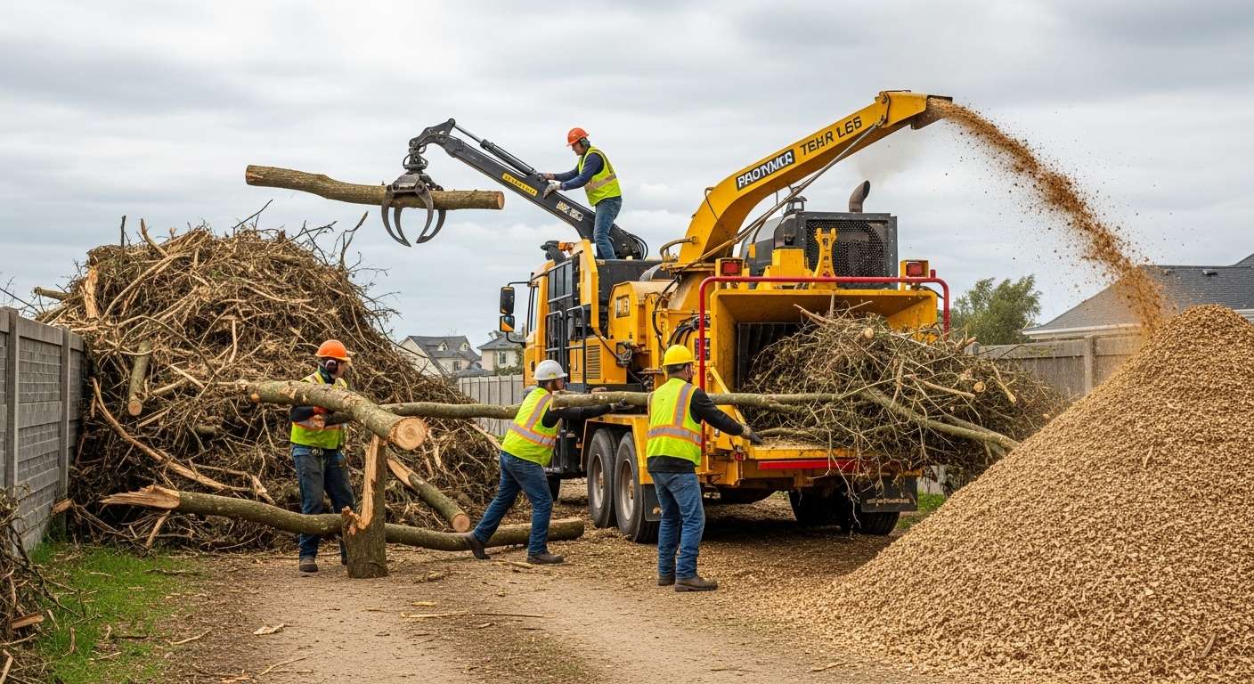 Wood Chipper in Action