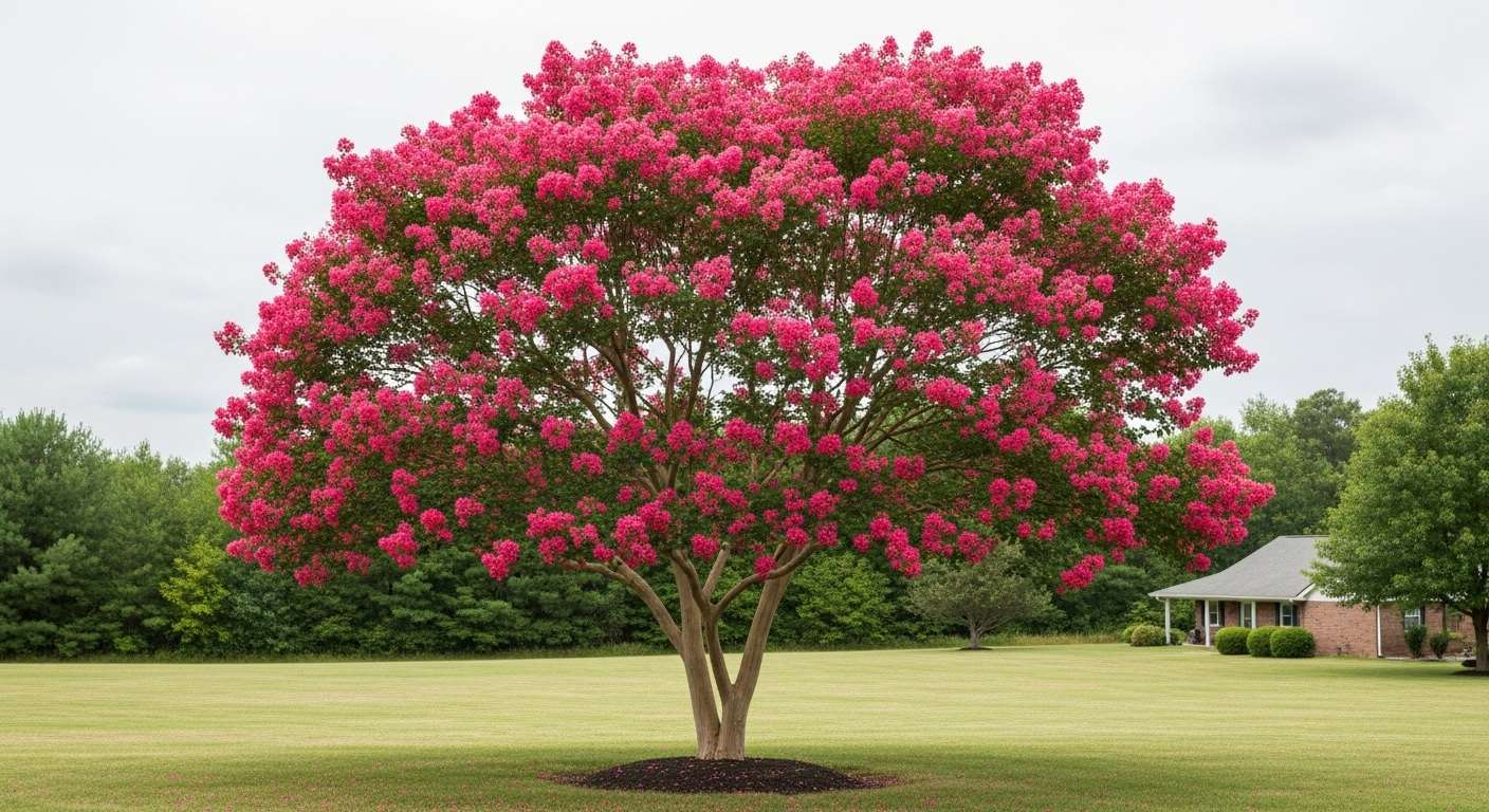 Blooming Crepe Myrtles