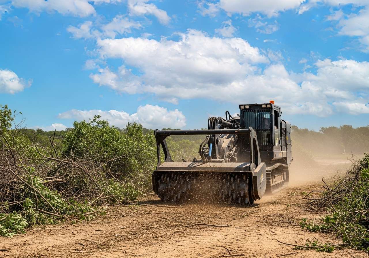 Skid Steer Forestry Mulcher in Action