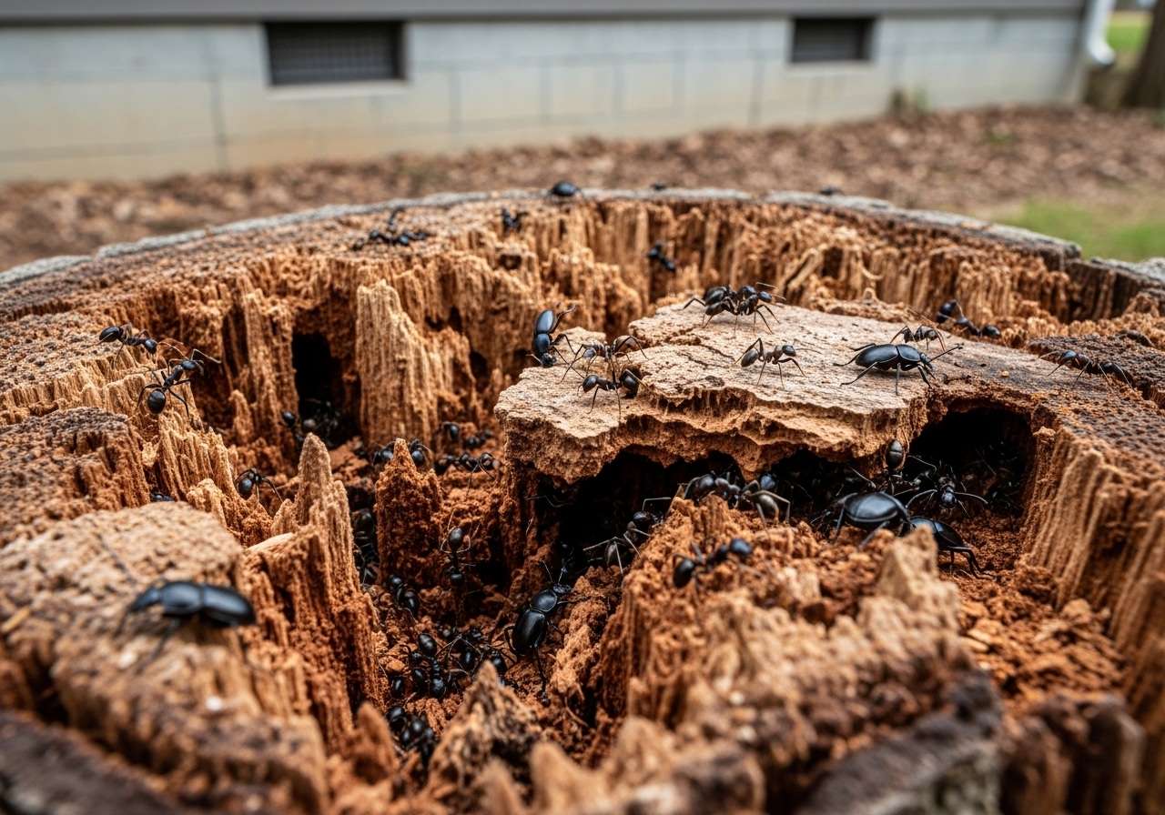 Tree Stump in Yard